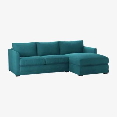 Sofa.com Aissa Small RHF Chaise Storage Sofa in Maldives Easy Cotton - sofa.com