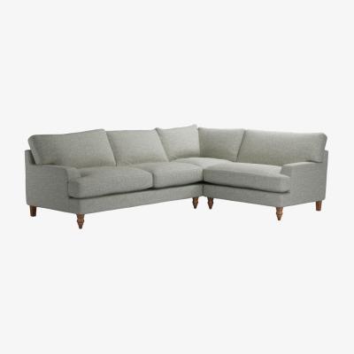 Sofa.com Isla Asym. Crn: LHF 2.5 Seat w RHF Loveseat in Grey Marl Highland Tweed - sofa.com