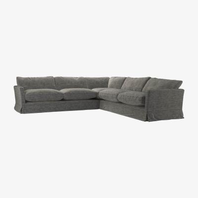 Sofa.com Otto Large Corner Sofa in Liquorice Baylee Multi-Tone Viscose Linen