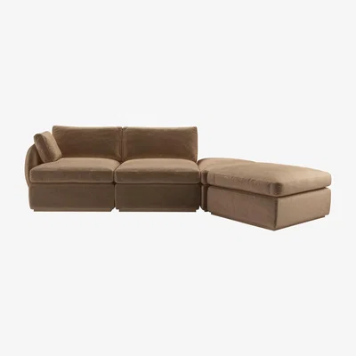 Sofa.com Ren LHF Modular Sofa in Spiced Latte Cotton Matt Velvet