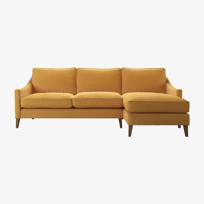 Sofa.com Iggy Medium RHF Chaise Sofa in Ochre Easy Cotton - sofa.com