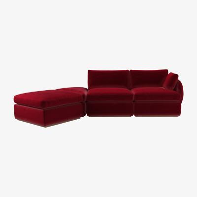 Sofa.com Ren RHF Modular Sofa in Malbec Cotton Matt Velvet