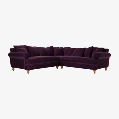 Sofa.com Teddy Medium Corner Sofa in Damson Smart Velvet