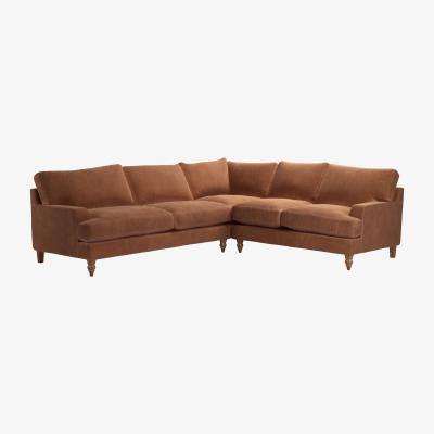 Sofa.com Isla Asym. Crn: LHF 2.5 Seat w RHF 2 Seat in Cinnamon Smart Velvet - sofa.com
