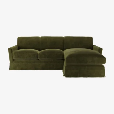 Sofa.com Otto Medium RHF Chaise Sofa in Meadow Smart Velvet - sofa.com