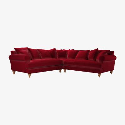 Sofa.com Teddy Medium Corner Sofa in Malbec Cotton Matt Velvet