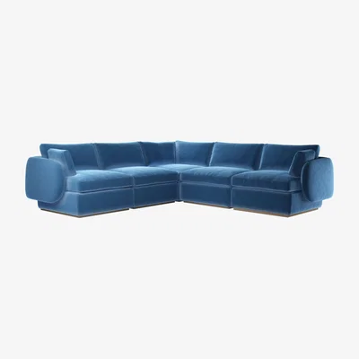 Sofa.com Ren Medium Corner Sofa in Bahama Cotton Matt Velvet