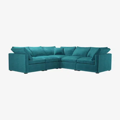 Sofa.com Long Island Slim Medium Corner Sofa in Neptune Smart Velvet