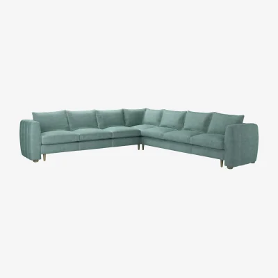 Sofa.com Tiffany Slim Large Corner Sofa in Sea Spray Aquaclean Clever Chenille