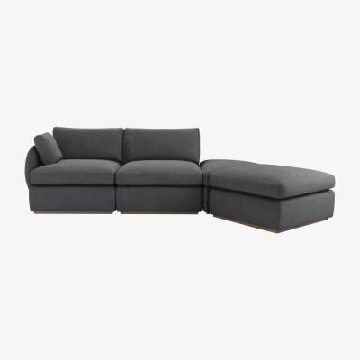 Sofa.com Ren LHF Modular Sofa in Monsoon Brushed Linen Cotton