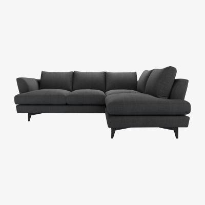 Sofa.com Lars RHF Open End Corner Sofa in Charcoal Brushed Linen Cotton