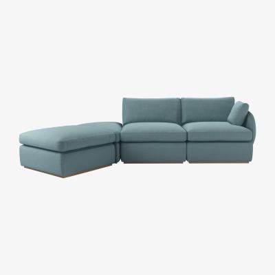 Sofa.com Ren RHF Modular Sofa in Lagoon Brushed Linen Cotton