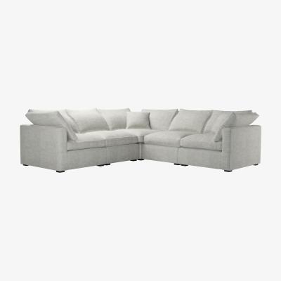 Sofa.com Long Island Slim Medium Corner Sofa in Fog Aquaclean Clever Chenille