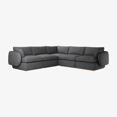Sofa.com Ren Medium Corner Sofa in Monsoon Brushed Linen Cotton
