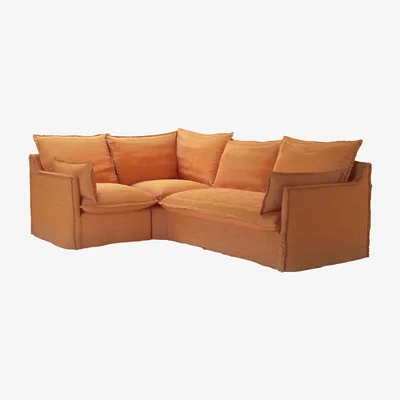 Sofa.com Isaac Asym: LHF Single w RHF 2 Seat Sofabed in Marrakesh Easy Cotton - sofa.com