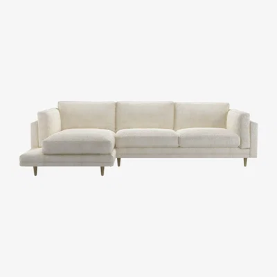 Sofa.com Marco LHF Chaise Sofa in Oyster Luxe Boucle