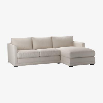 Sofa.com Aissa Small RHF Chaise Sofa in Taupe Brushed Linen Cotton - sofa.com