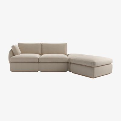 Sofa.com Ren LHF Modular Sofa in Elderflower Organic Smart Cotton