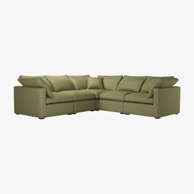 Sofa.com Long Island Slim Medium Corner Sofa in Lichen Heathland Weave