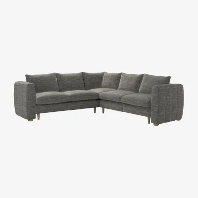 Sofa.com Tiffany Slim Medium Corner Sofa in Liquorice Baylee Multi-Tone Viscose Linen