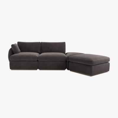 Sofa.com Ren LHF Modular Sofa in Shale Aquaclean Clever Velvet
