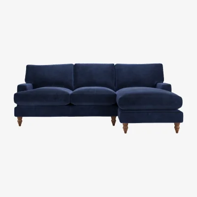 Sofa.com Isla Medium RHF Chaise Sofa in Cruise Smart Velvet - sofa.com
