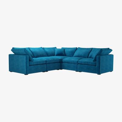 Sofa.com Long Island Slim Medium Corner Sofa in Scuba Smart Velvet