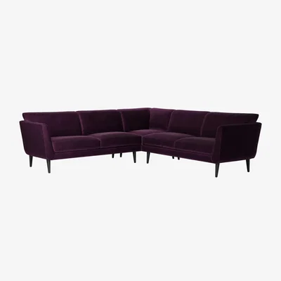 Sofa.com Holly Medium Corner Sofa in Damson Smart Velvet