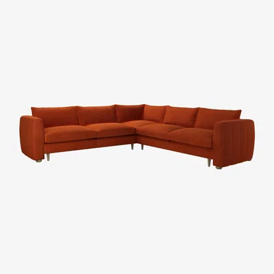 Sofa.com Tiffany Medium Corner Sofa in Brick Aquaclean Clever Velvet