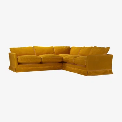 Sofa.com Otto Asym. Crn: LHF 2.5 Seat w RHF 2 Seat in Amber Smart Velvet - sofa.com
