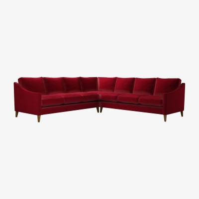Sofa.com Iggy Large Corner Sofa in Malbec Cotton Matt Velvet