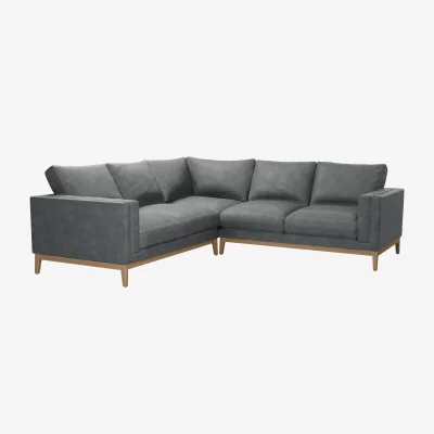 Sofa.com Costello Medium Corner Sofa in Niagara Powdered Leather - sofa.com