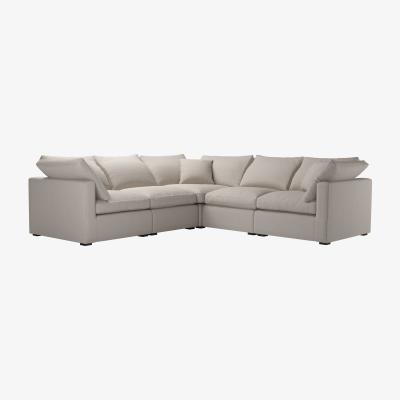 Sofa.com Long Island Slim Medium Corner Sofa in Stone Brushed Linen Cotton