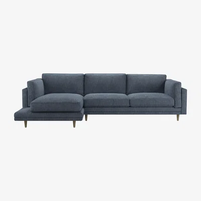 Sofa.com Marco LHF Chaise Sofa in Azure Florence Textured Weave
