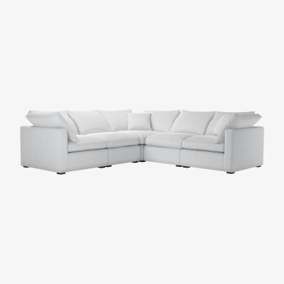 Sofa.com Long Island Slim Medium Corner Sofa in Pumice House Herringbone Weave