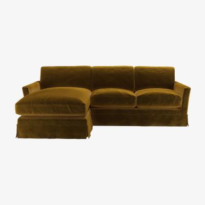 Sofa.com Otto Medium LHF Chaise Sofa in Nefertiti Gold Cotton Matt Velvet - sofa.com