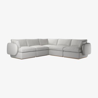 Sofa.com Ren Medium Corner Sofa in Alabaster Brushed Linen Cotton