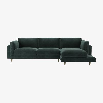 Sofa.com Marco RHF Chaise Sofa in Smokey Green Cashmere Velvet