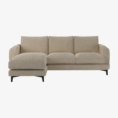 Sofa.com Boston Curved Arm LHF Chaise Sofa in Cashew Baylee Viscose Linen - sofa.com