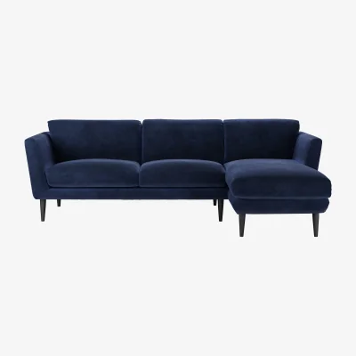 Sofa.com Holly Medium RHF Chaise Sofa in Cruise Smart Velvet - sofa.com