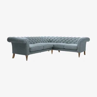 Sofa.com Oscar Asym. Crn: LHF 2.5 Seat w RHF 2 Seat in Hydrangea Highland Tweed - sofa.com