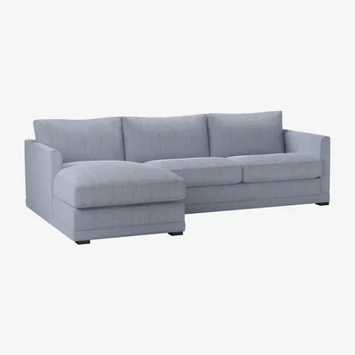 Sofa.com Aissa Medium LHF Chaise Storage Sofa in Uniform House Herringbone Weave - sofa.com