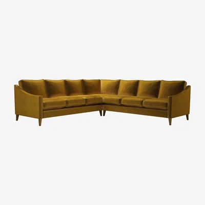 Sofa.com Iggy Large Corner Sofa in Nefertiti Gold Cotton Matt Velvet