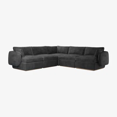 Sofa.com Ren Medium Corner Sofa in Raven Speckled Chenille
