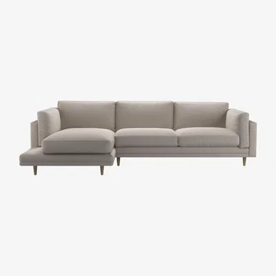 Sofa.com Marco LHF Chaise Sofa in Stone Brushed Linen Cotton