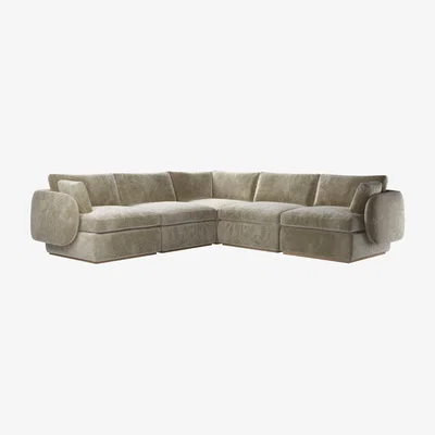 Sofa.com Ren Medium Corner Sofa in Cappuccino Bubble Velvet