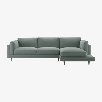 Sofa.com Marco RHF Chaise Sofa in Hidden Cove Brushed Linen Cotton