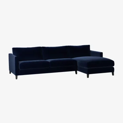 Sofa.com Perfectly Pristine Izzy Large RHF Chaise Sofa in Admiral Smart Cotton - sofa.com