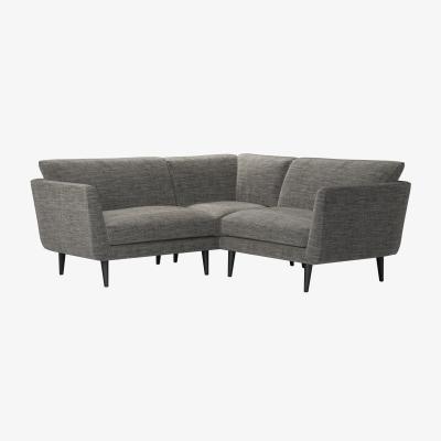 Sofa.com Holly Extra Small Corner Sofa in Liquorice Baylee Multi-Tone Viscose Linen