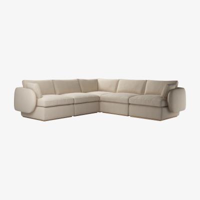 Sofa.com Ren Medium Corner Sofa in Elderflower Organic Smart Cotton